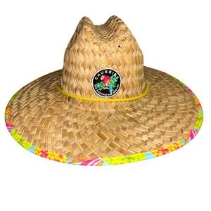 Chubbies‎ Weekend Has Arrived One Size Wide Brim Pineapple Print Straw Hat Lot 2